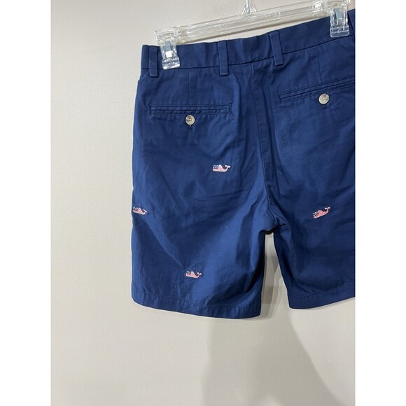Vineyard Vines Men's Shorts 28 Navy Blue USA Flag Whale Logo Style Cotton - Picture 12 of 13